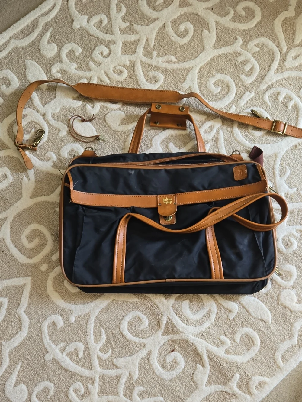 Hartmann Luggage Black Nylon Weekender Bag.